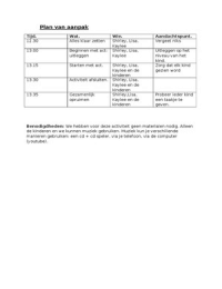 Voorbeeld van een plan van aanpak Activiteit Stuvia