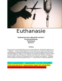 Havo 5 complete betoog documentatiemap nederlands euthanasie