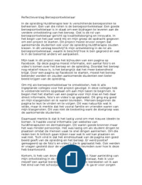 Samenvatting reflectie verslag 3 goede voorbeelden  Reflectie verslag