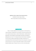 Nr 501 Week 6 Assignment Application Of Nursing Theory 3 Patient Centered Nursing Framework Nr 501 Theoretical Basis For Advanced Nursing Practice Nr501 Stuvia