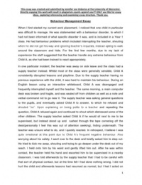 Dissertation on challenging behavior